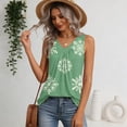 thumbnail image 5 of Women's Tank Tops Fashion Floral Print Sleeveless V Neck Flowy Casual Summer Shirts for Women Green 2XL, 5 of 5