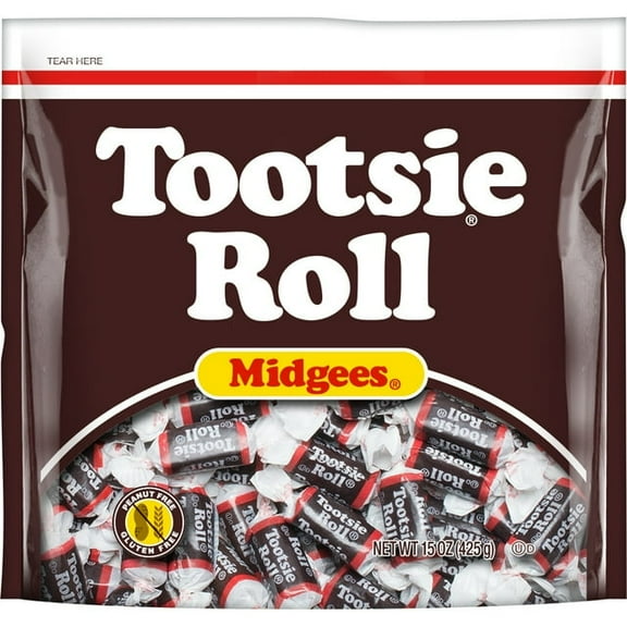 Tootsie Roll Midgees, Gluten Free and Peanut Free Chocolate Taffy, 15 oz (3 Pack)