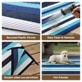 thumbnail image 4 of BERTHMEER Outdoor Rugs 6'x9' on Sale Clearance Plastic Straw Waterproof Reversible Patio Rugs Stripes Geometric Lightweight Carpets for RV Camping Deck Balcony Beach Picnic Porch,Blue Multi White, 4 of 5