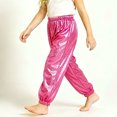 thumbnail image 3 of Lmnyox Kid's Shiny Sequin Pants Loose Fashion Performance Dance Trousers Solid Color Cuffed Party Pants, 3 of 5