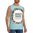 thumbnail image 2 of Daiia World Travel Printed Men's Tank Tops,Casual Soft Sleeveless Gym Muscle Shirts Bodybuilding Tee-XX-Large, 2 of 8