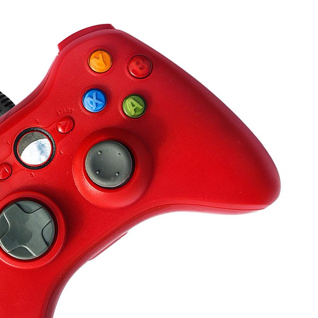 2 uds. Controlador Juegos con Cable Gamepad Ergonómico para Xbox 360 Rojo