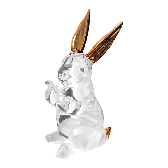 HCTSHG Glass Bunny Crystal Rabbit Figurine, Collectible Spring Easter Bunny Decorations, Glass Art Animal Paperweight, Easter Home Decor, Creative Gift Idea, Tabletop Decor, and Glass Sculpture