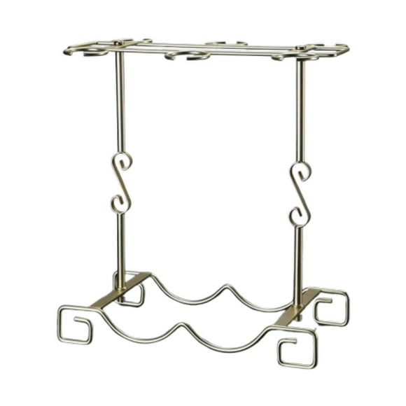 Soporte para copas de vino, estante para vino de encimera con 6 ganchos, organizador colgante para copas de vino, para casa, 2 botellas, cocina A