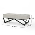 thumbnail image 6 of Modern Faux Wood Ottoman Bench, Light Grey Fabric, Chic Button Tufted Design, Versatile Storage and Seating, 6 of 11