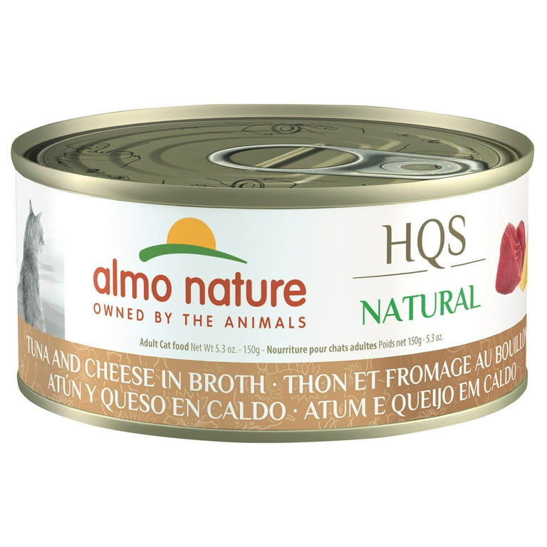 Almo Nature HQS Natural Cat Grain Free Tuna with Cheese In Broth Canned Cat Food Almo Nature HQS Natural Cat Grain Free Tuna with Cheese In Broth Canned Cat Food