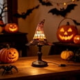 thumbnail image 2 of Loyerfyivos Witch Hat Lamp Halloween 7in Stained Resin Night Light for Bedroom, Mantel, Bookshelf, Entryway, Party Decor Brown, 2 of 6
