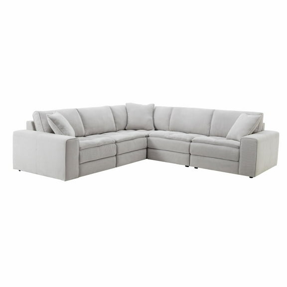 Roundhill Furniture Breton Contemporary 5-Piece L-Sectional Sofa