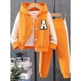 thumbnail image 2 of Bagilaanoe 2PCS Little Girl Pants Set Toddler Letter Print Long Sleeve Hooded Sweatshirt Jackets + Contrast Color Sweatpants 2T 3T 4T 5T 6T 7T 8T Kids Casual Sweatsuits, 2 of 9