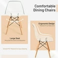 thumbnail image 6 of Costway Set of 4 Dining Chairs Modern Plastic Shell Side Chair w/ Clear Seat & Wood Legs, 6 of 12