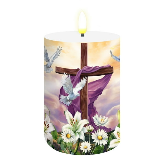 Briarwood Lane Sunrise Easter Cross Flameless Candle