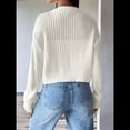 thumbnail image 4 of Suéter Tipo Cárdigan de Punto Suave con Cuello en V y Botones Delanteros de Larga para Mujer XL, 4 of 9