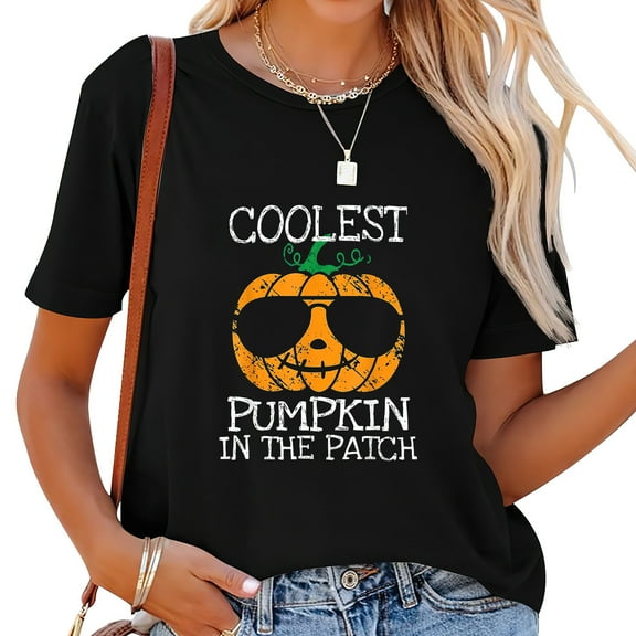Coolest Pumpkin In The Patch Halloween Girls Teens T-Shirt