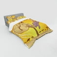 thumbnail image 2 of Ambesonne Cartoon Bedding Set 4 Pcs, and Hippo Ball, Queen, Orange Umber Purple, 2 of 2