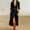 A Black, variant on Women's Long Sleeve Collared Shirt Dress with Belt Ruched High-Slit Casual Maxi Dress Fashion Trendy Country Concert Western Cowgirl Flowy Dresses White XL