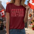 thumbnail image 2 of Ramiter T-Shirts Canadiens pour Femmes T-Shirts pour Femmes Imprimé Feuille d'Érable Point Col Rond Fête du Canada T-Shirts Rouges Vin,P, 2 of 4