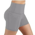 thumbnail image 2 of Dihao No Boundaries Womens Yoga Shorts Clearance ,Women's Plus Solid Color Pocket High Waist Hip Lifting Elastic Leggings Running Fitness Yoga Shorts (Breathable And Soft), 2 of 6