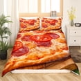 thumbnail image 2 of Pepperoni Pizza Duvet Cover King Adults,Funny Realistic Food Bedding Set Bedroom Decor,Cheese Pizza Comforter Cover Sausage Pizza Bed Set Novelty Gifts 3Pcs, 2 of 4