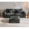 thumbnail image 5 of YVDNHP L Shaped Couch Boneless Modular Sectional Sofa, Comfy Flannel Fabric 2-Seater Deep Seat Cloud Sofa with Footrest, for Living Room, Apartment, Office, No Assembly Required,Gray, 5 of 10