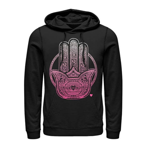 Women's CHIN UP Henna Hamsa  Pull Over Hoodie Black 2X Large