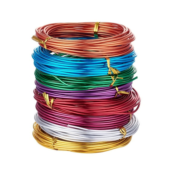 12 Gauge (2mm) Aluminum Craft Wire 8 Colors Coil Jewelry Floral Making Beading Wire 19 Feet/Roll for Christmas Craft Making