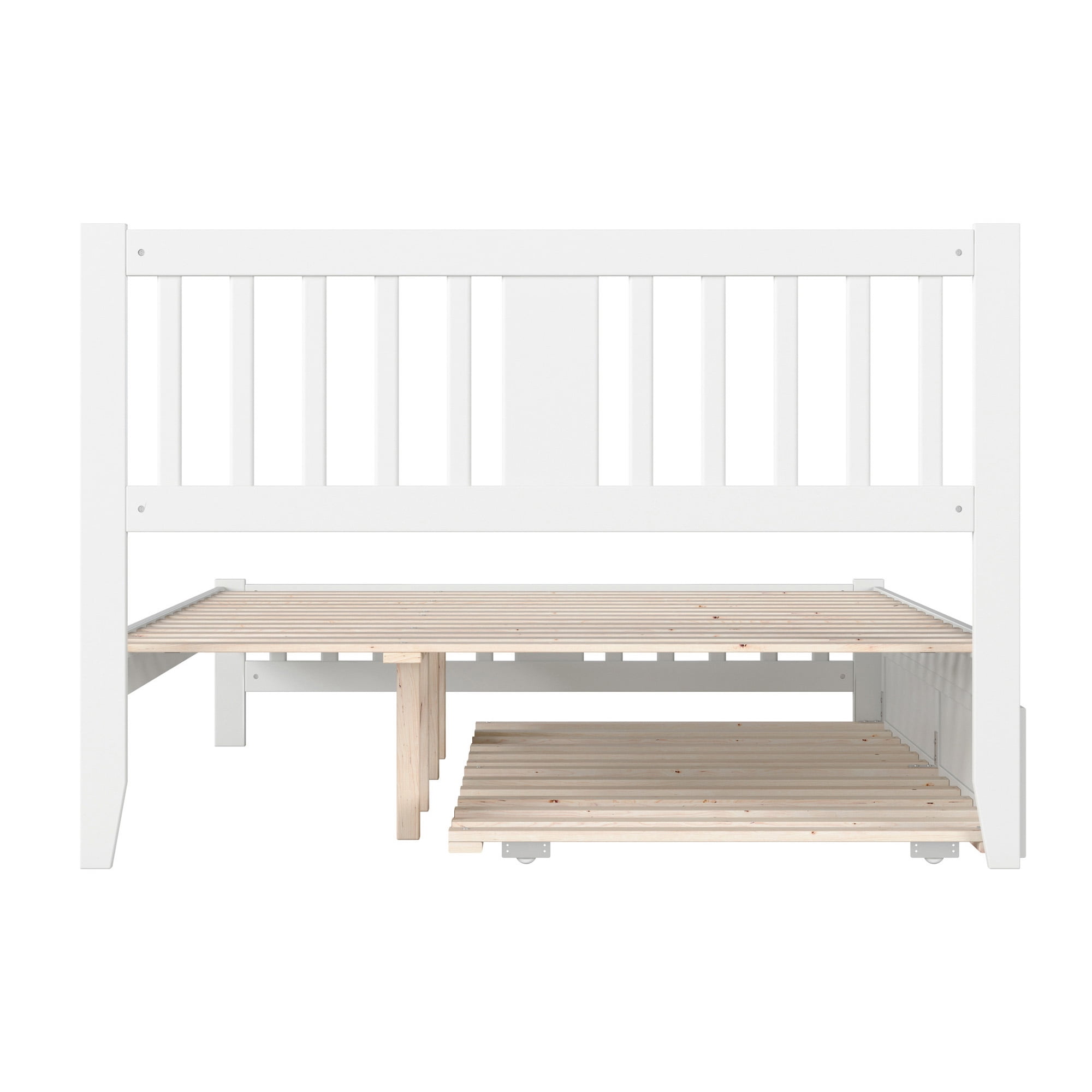 AFI Tahoe Queen Wood Platform Bed with Headboard Footboard & Twin XL Trundle, White