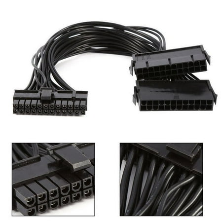 Dual PSU Power Supply 24-Pin ATX Motherboard Mainboard Adapter 24-Pin Connector Cable Mining Extension