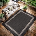 thumbnail image 5 of Outdoor Rug 5x7 Modern Outside Rugs For Patios Porches Waterproof Durable Washable Non-shedding  Easy-to-clean Indoor Area Carpet (5 X 7 Bordered - Dark Gray/light Gray), 5 of 9
