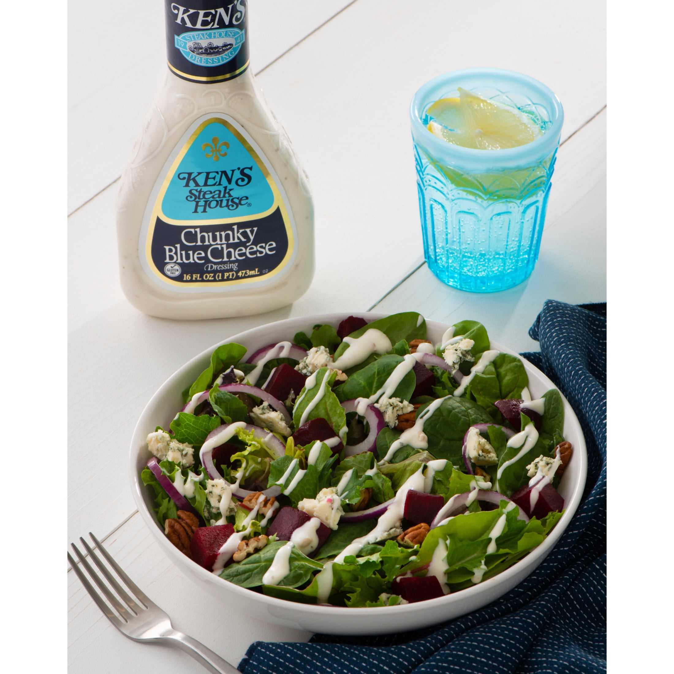 (2 pack) Ken's Steak House® Chunky Blue Cheese Salad Dressing 16 fl oz