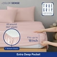 thumbnail image 4 of Color Sense 6-Piece 800 Thread Count Pink Cotton Rich Adult Bed Sheet Set, King - Deep Pocket., 4 of 6