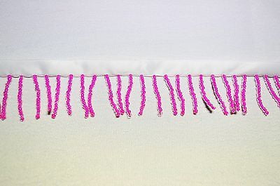Lily Beaded Fringe 1.25/" Pink Fuchsia Yellow Clear Glass Beads with 3//8/" Ribbon