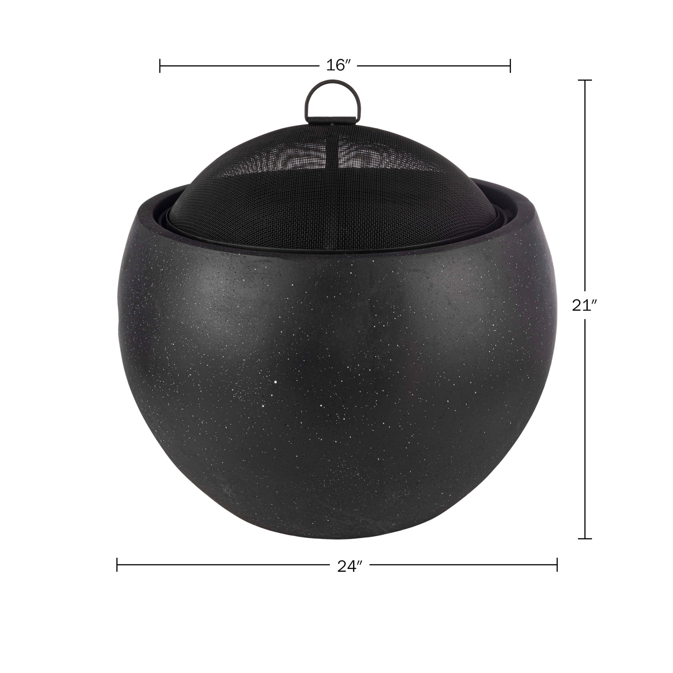 Pure Garden 24” Round Outdoor Fire Pit - Wood Fire Pits for Outside Patio