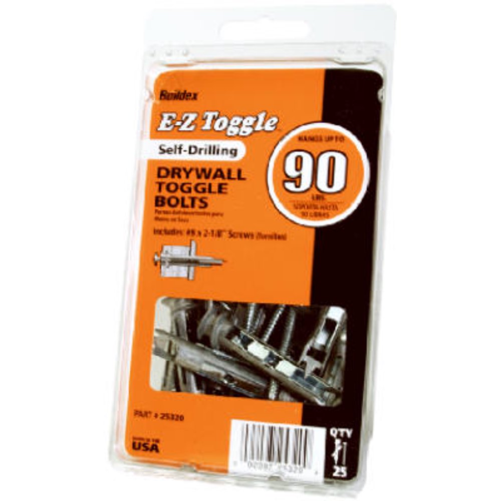 2PKEZ Toggle 25 Pack 90 Self Drilling Drywall Toggle Bolts Walmart