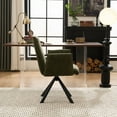 thumbnail image 4 of Kidol & Shellder Comfy Office Chair Swivel Desk Chair No Wheels Computer Chair Vanity Chair with High Back & Armrests for Home Office Makeup Room, Green, 4 of 7
