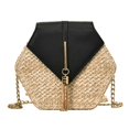 thumbnail image 1 of Sywqhk Paja En Forma De Hexágono + Bolsos De Hombro De Pu Beach Women Top-Handle Bags (Black) Sywqhk Para estrenar, 1 of 8