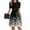 Black, variant on Mlqidk Casual Dresses for Women Puff Sleeve Teacher Dress Floral Print Flowy Midi Dresses Empire Waist Work Patchwork Ruffle Hem A Line Dress Wedding Guest Office Attire Beige S