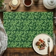 thumbnail image 2 of Placemats Set of 4, Green Christmas Pattern Place Mats Retro Abstract Art Tablemats Washable Placemat Table Decoration for Kitchen Table Dinner Party Home Decor Indoor Outdoor 13x19 Inch, 2 of 9