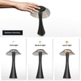 thumbnail image 4 of Lampe de Table de Designer Rechargeable Tactile à DEL - Lampe de Chevet Usb en Titane à Intensité Réglable 3 W, Lampe de Bureau Sans Fil avec Batterie et Abat-Jour pour Chambre, Salon et Bureau, 4 of 5
