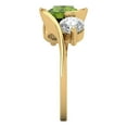 thumbnail image 3 of Three-Stone Engagement Ring for Women - 3.5ct Natural Peridot in 14K Yellow Gold Promise Ring, 3 of 6