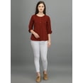 thumbnail image 4 of Prettify Women Straight Regular 3/4th Sleeve Casual Female Red Western Top, 4 of 5