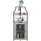 thumbnail image 5 of 5 niveles industrial de esquina wine gabinete con detachable wine rack barn door y glass holder-estilo rural buffet gabinete y home bar in gris, 5 of 8