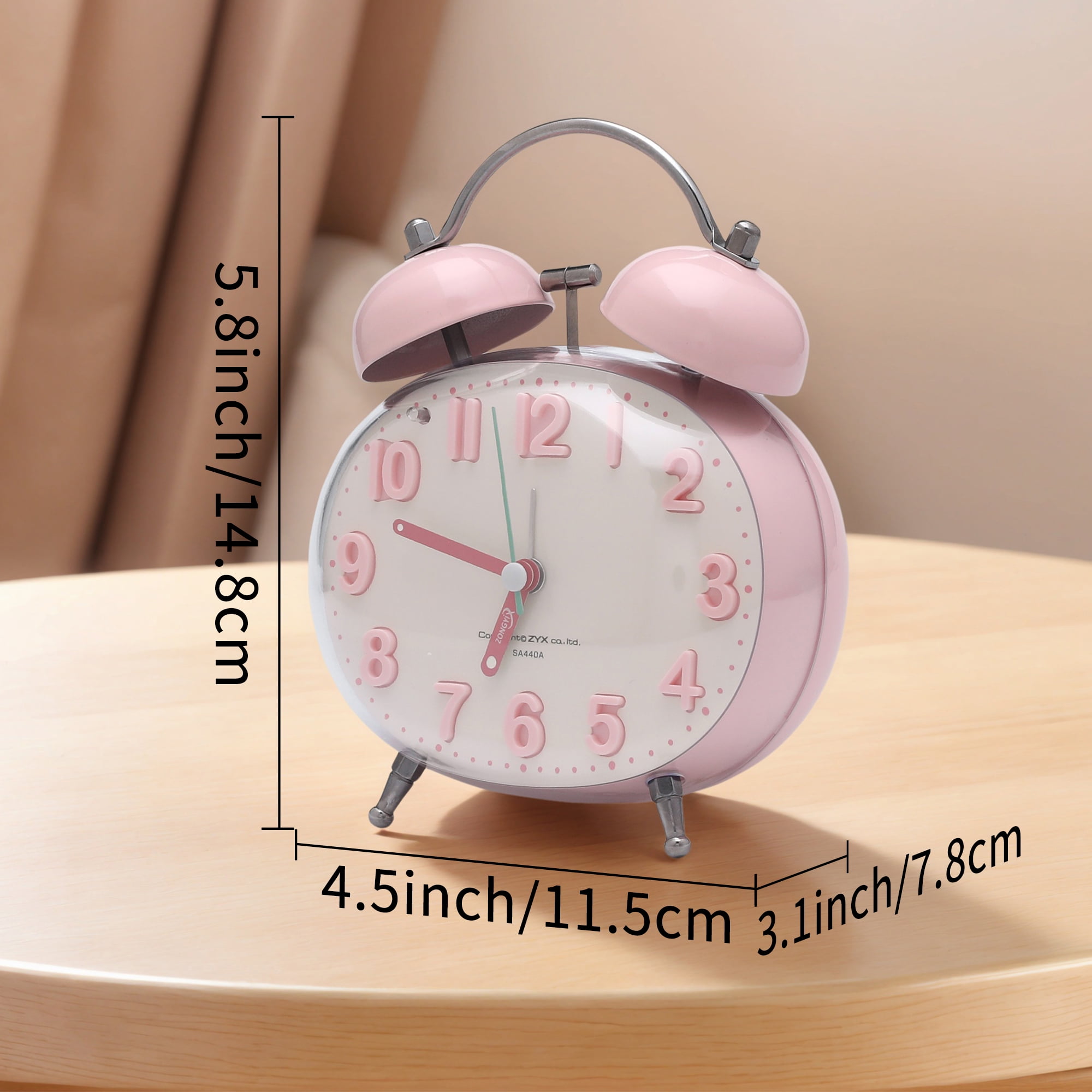 Unique Bargains Egg Shape Loud Dual Bell Alarm Clock Green 4.5"L x 3.1"W x 5.8"H