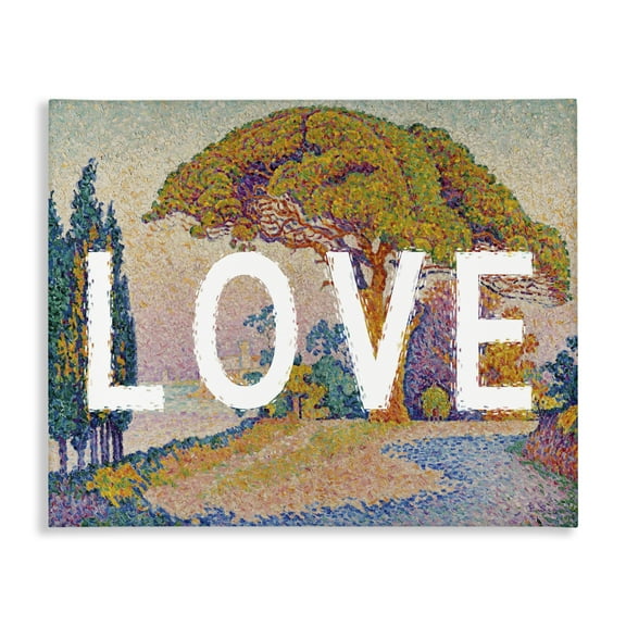 Stupell Industries Impressionist Love over Landscape Landscape & Nature Painting Wrapped Canvas Art Print Wall Art, 20 x 16