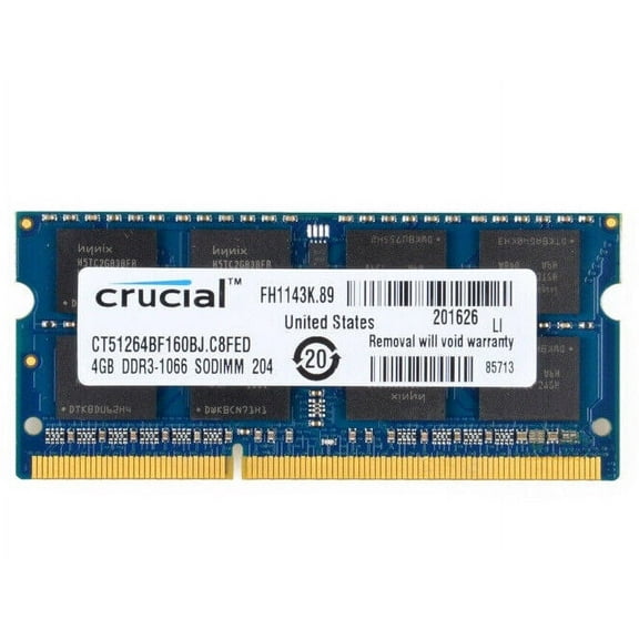 Crucial 4GB DDR3 PC3-8500 SODIMM PC3 1066 MHz DDR3 Laptop & MacBook Memory RAM