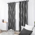 thumbnail image 4 of Thermal Anti Cold Set of 2 Curtains Line Pattern Silver Indoor Office Adult 140x240cm Curtain Home Kitchen Anti Cold Heat Dark Gray Blackout Thermal Anti Cold, 4 of 5