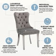 thumbnail image 4 of Sumdeal 70" Faux Marble Dining Table Set for 6, Rectangle Faux Marble Dining Table with 6 Gray Velvet Upholstered Chairs, Stainless Steel Base Dining Room Set, Gray, 4 of 8