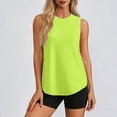 thumbnail image 4 of Qiopertar UPF 50+ Sun Protection Tank Tops for Women Sleeveless Activewear Tops Breathable Moisture Wicking Workout Yoga Casual Comfy Crew Neck High Low Hem, Yellow L, 4 of 7