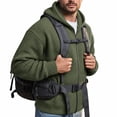 thumbnail image 4 of Hsovts Hoodies for Men Full Zip Drawstring Hooded Waffle Knit Sweatshirts with Pocket Lightweight Loose Tops Army Green XL, 4 of 7