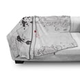 thumbnail image 3 of East Soft Flannel Fleece Throw Blanket, Koi Fish Swimming in Sketch Grunge Sea Waves Hand Dawn Traditional Artwork, Cozy Plush for Indoor and Outdoor Use, 50" x 60", White Black Grey, by Ambesonne, 3 of 6