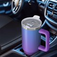 thumbnail image 6 of 40oz Tumbler with Handle and Straw, Vacuum Insulated Stainless Steel Travel Mug, Fits Car Cup Holder, Gradient Print, 6 of 6